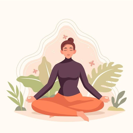 a woman doing yoga